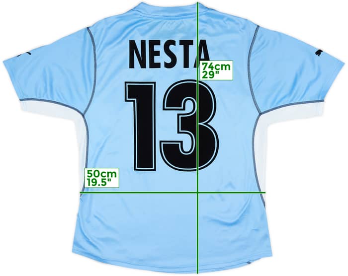 2001-02 Lazio Home Shirt Nesta #13 - 8/10 - (L)