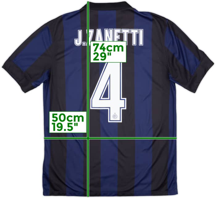 2013-14 Inter Milan Home Shirt J. Zanetti #4 - 7/10 - (M)