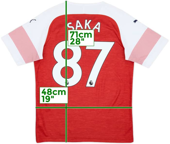 2018-19 Arsenal Home Shirt Saka #87 - 9/10 - (M)