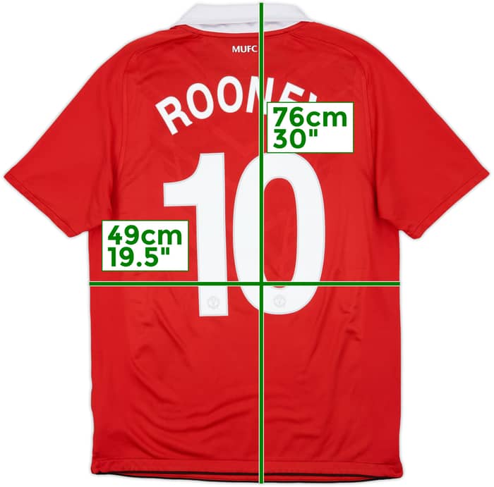 2010-11 Manchester United Home Shirt Rooney #10 - 7/10 - (M)