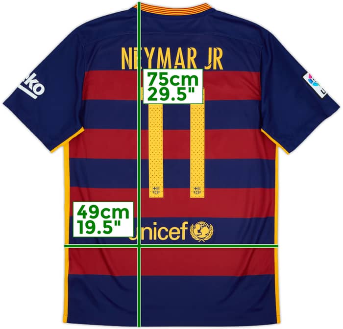 2015-16 Barcelona Home Shirt Neymar Jr #11 - 8/10 - (M)
