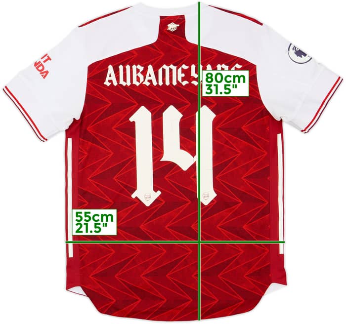 2020-21 Arsenal Authentic Home Shirt Aubameyang #14 - 5/10 - (L)