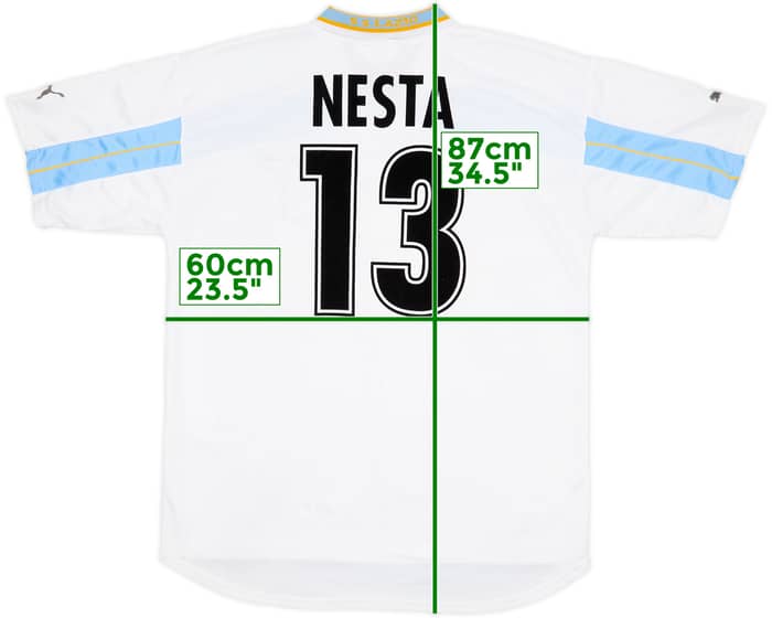 1999-00 Lazio Centenary Home Shirt Nesta #13 - 6/10 - (XXL)
