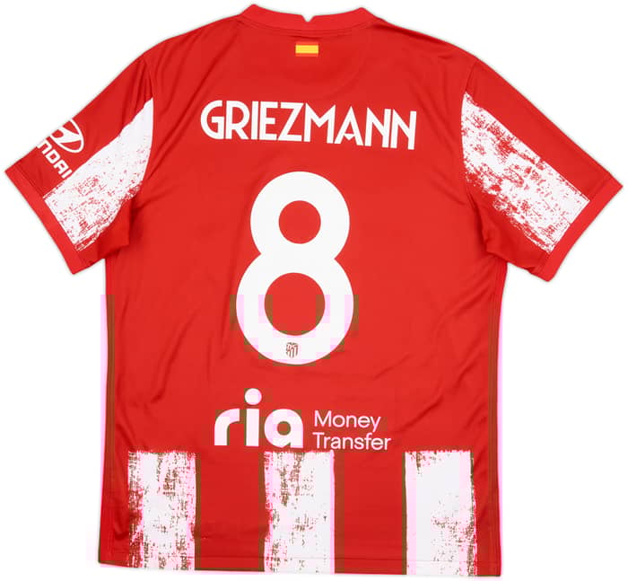2021-22 Atletico Madrid Home Shirt Griezmann #8 - 8/10 - (L)