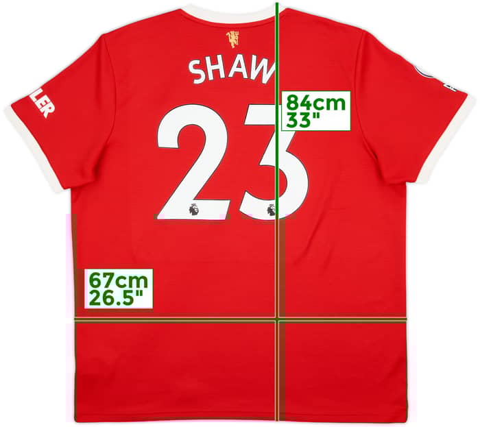 2021-22 Manchester United Home Shirt Shaw #23 - 10/10 - (XXL)