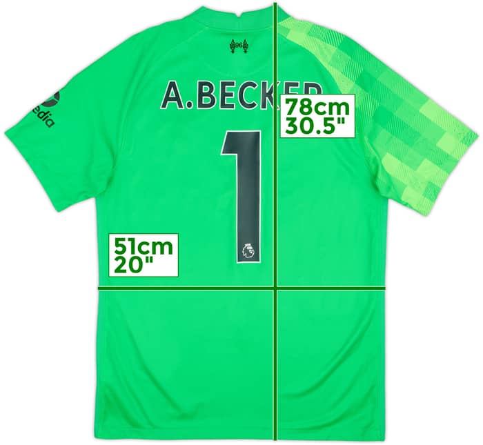 2021-22 Liverpool GK Shirt A.Becker #1 - 8/10 - (M)