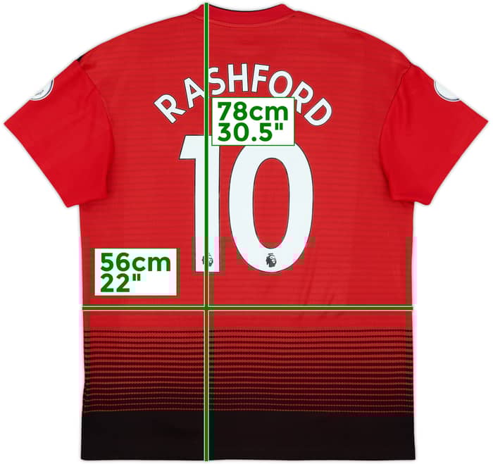 2018-19 Manchester United Home Shirt Rashford #10 - 8/10 - (L)