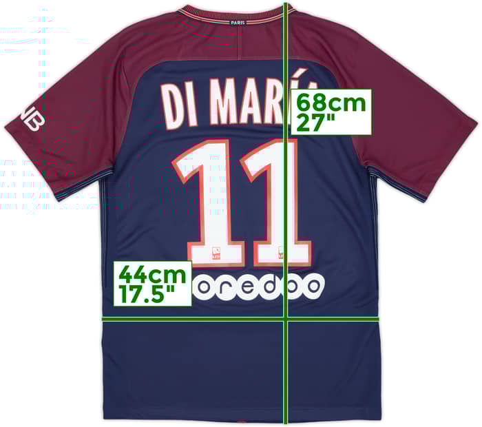 2017-18 Paris Saint-Germain Home Shirt DiMaria #11 - 8/10 - (S)