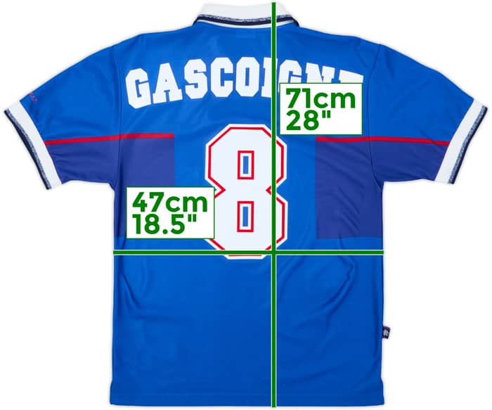 1997-99 Rangers Home Shirt Gascoigne #8 - 8/10 - (S)