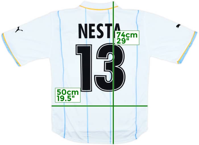 2001-02 Lazio European Home Shirt Nesta #13 - 8/10 - (S)