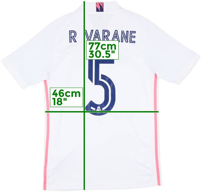 2020-21 Real Madrid Home Shirt R Varane #5 - 6/10 - (S)