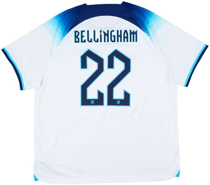 2022-23 England Home Shirt Bellingham #22 - 8/10 - (XXL)