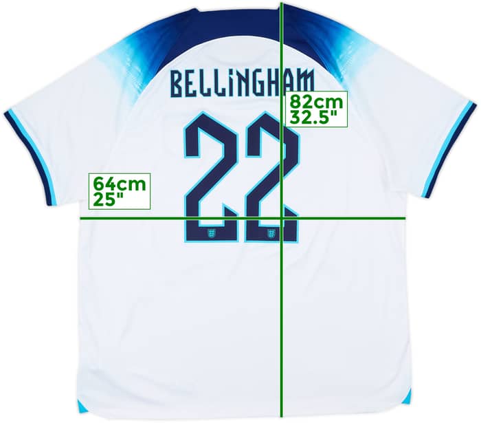 2022-23 England Home Shirt Bellingham #22 - 8/10 - (XXL)