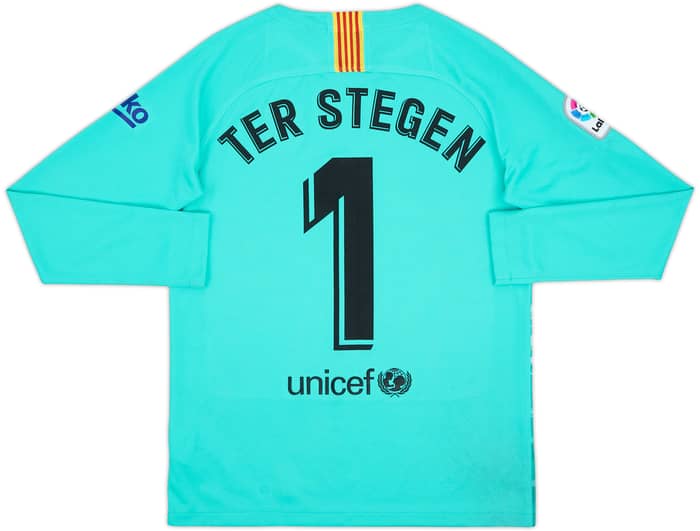 2019-20 Barcelona GK Shirt Ter Stegen #1 - 6/10 - (XL.Boys)