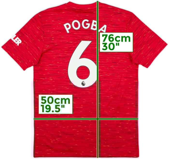 2020-21 Manchester United Home Shirt Pogba #6 - 9/10 - (M)