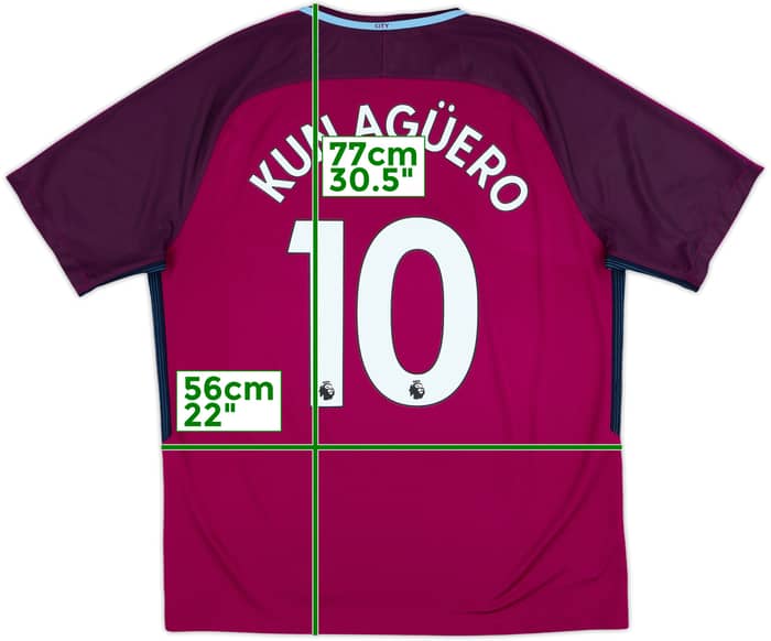 2017-18 Manchester City Away Shirt Kun Aguero #10 - 8/10 - (XL)