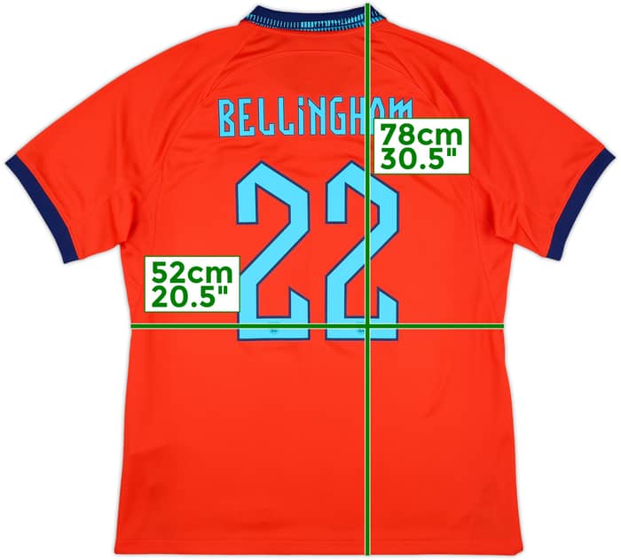 2022-23 England Away Shirt Bellingham #22 - 10/10 - (L)