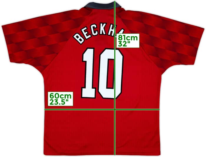 1996-98 Manchester United Home Shirt Beckham #10 - 8/10 - (XL)
