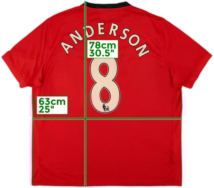 2009-10 Manchester United Home Shirt Anderson #8 - 5/10 - (XXL)