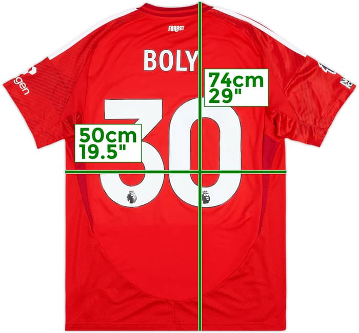 2024-25 Nottingham Forest Match Issue Home Shirt Boly #30