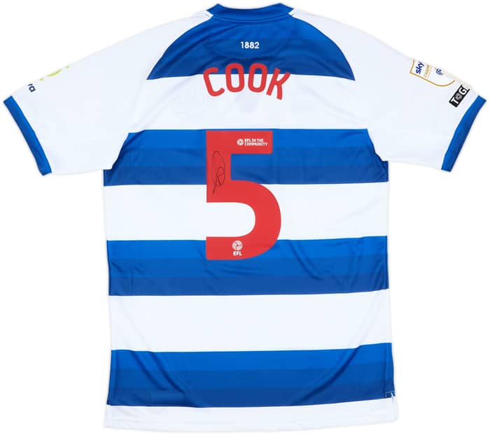 2024-25 QPR Match Issue Signed Home Shirt Cook #5