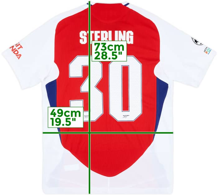 2024-25 Arsenal Match Issue Champions League Home Shirt Sterling #30