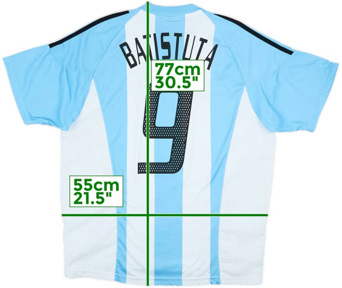 2002-04 Argentina Local Camiseta Batistuta #9 - 6/10 - (L)