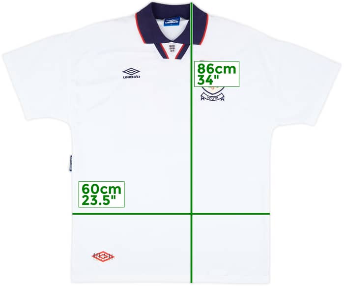 1993-94 England Youth Match Issue Home Shirt #12