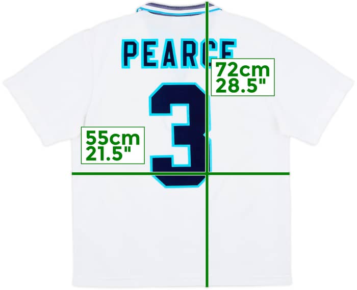 1995-97 England Home Shirt Pearce #3 - 7/10 - (L)