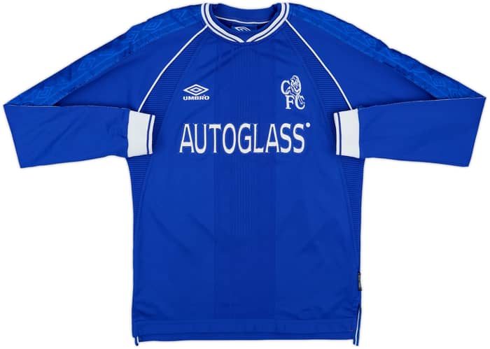 1999-01 Chelsea Home L/S Shirt Zola #25 - 8/10 - (M)