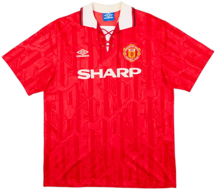 1992-94 Manchester United Home Shirt Cantona #7 - 6/10 - (XL)
