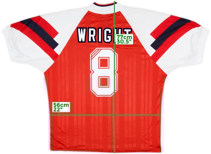 1992-94 Arsenal Home Shirt Wright #8 - 9/10 - (L)