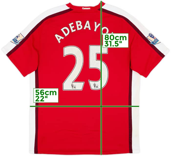2008-10 Arsenal Home Shirt Adebayor #25 - 6/10 - (L)