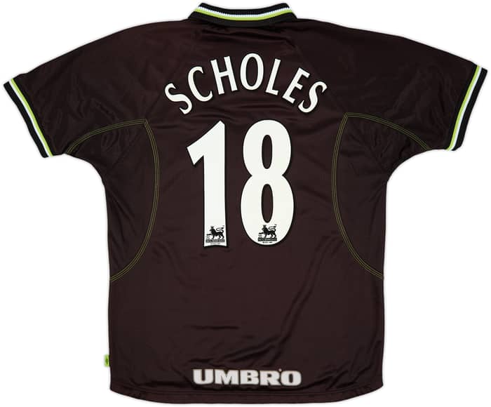 1998-99 Manchester United Third Shirt Scholes #18 - 8/10 - (L)