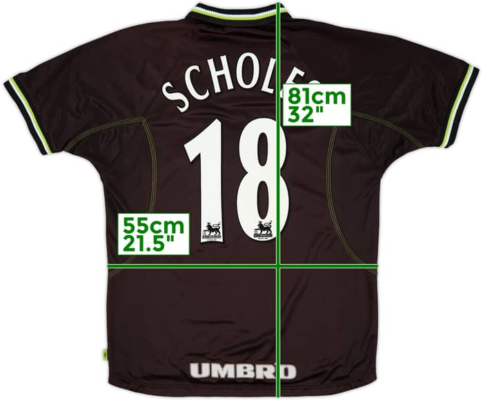 1998-99 Manchester United Third Shirt Scholes #18 - 8/10 - (L)