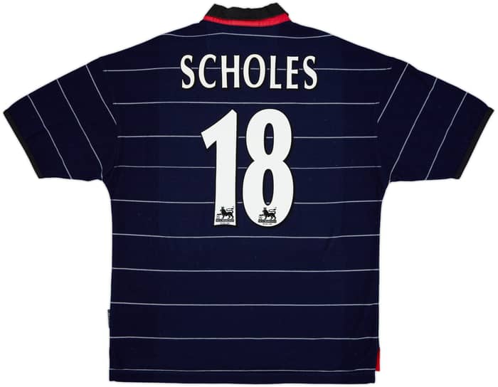 1999-00 Manchester United Away Shirt Scholes #18 - 9/10 - (L)