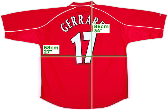 2000-02 Liverpool Home Shirt Gerrard #17 - 8/10 - (XXL)