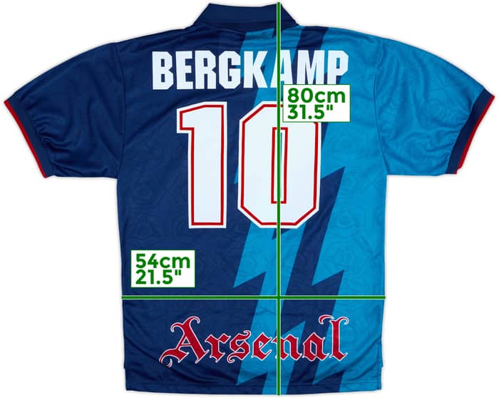 1995-96 Arsenal Away Shirt Bergkamp #10 - 8/10 - (M)