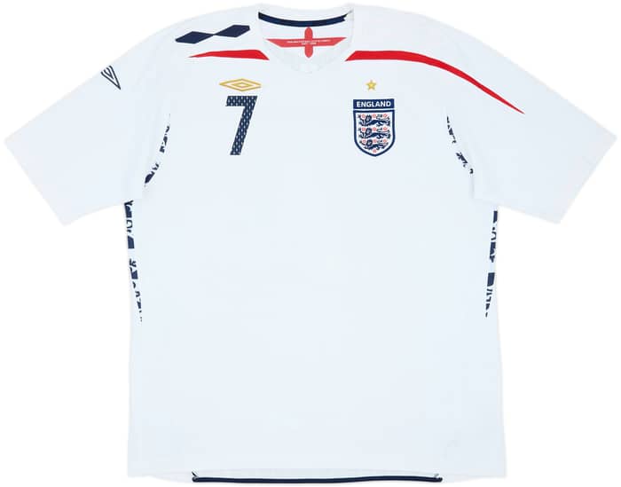 2007-09 England Home Shirt Beckham #7 - 5/10 - (XXL)