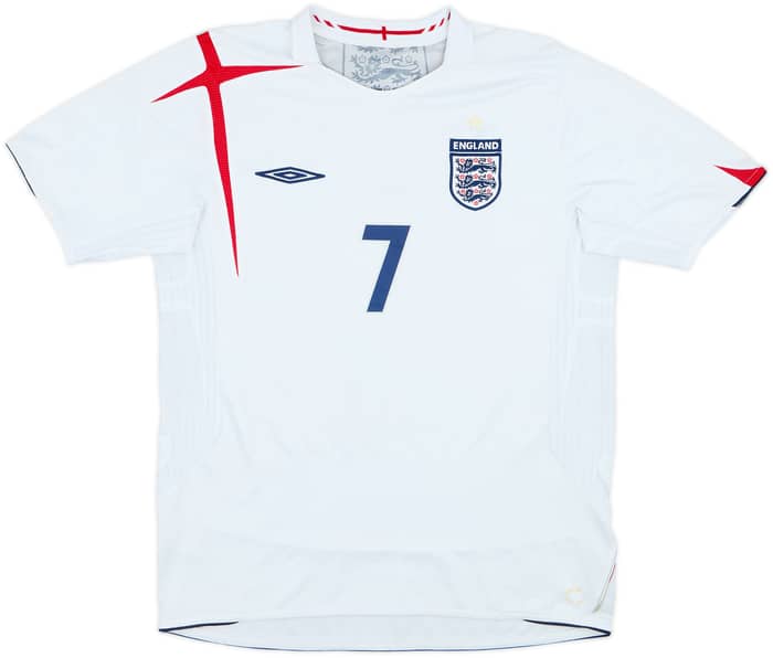 2005-07 England Home Shirt Beckham #7 - 5/10 - (M)
