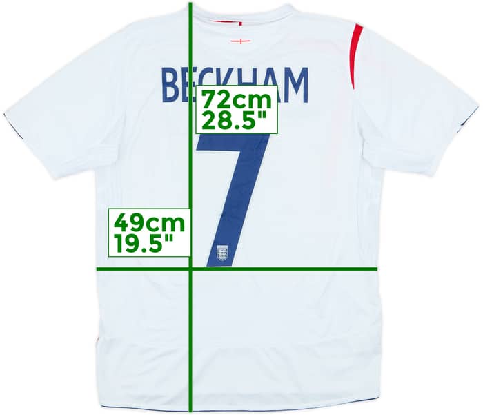 2005-07 England Home Shirt Beckham #7 - 5/10 - (M)