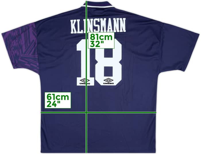 1994-95 Tottenham Away Shirt Klinsmann #18 - 9/10 - (XXL)