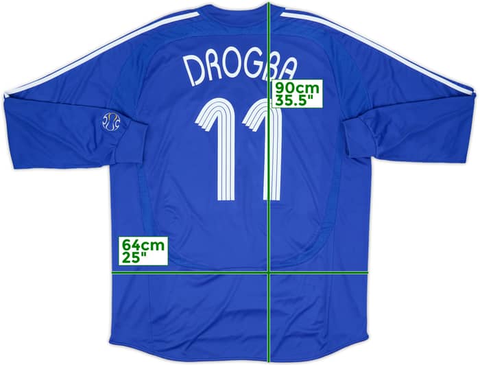 2006-08 Chelsea Home L/S Shirt Drogba #11 - 8/10 - (XXL)
