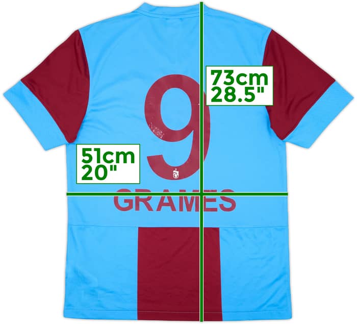 2013-14 Trabzonspor Home Shirt Grames #9 - 8/10 - (M)