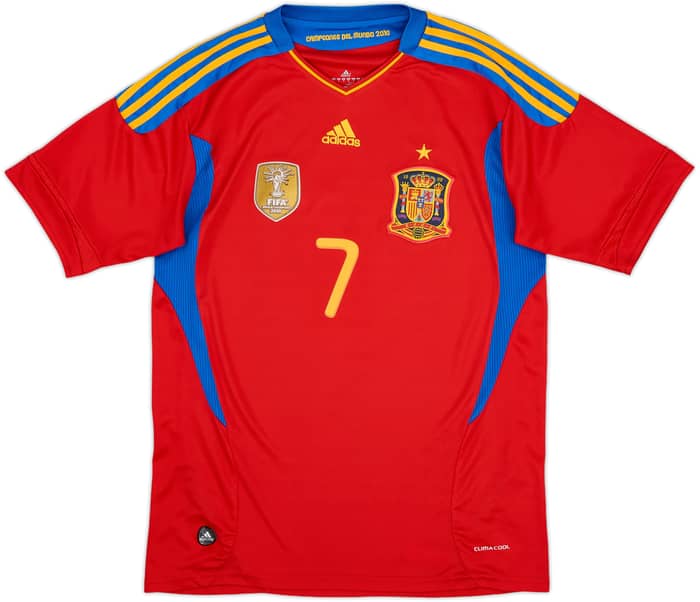 2010-11 Spain Home Shirt David Villa #7 - 9/10 - (M)