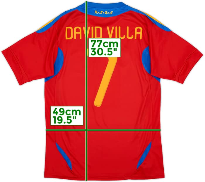 2010-11 Spain Home Shirt David Villa #7 - 9/10 - (M)