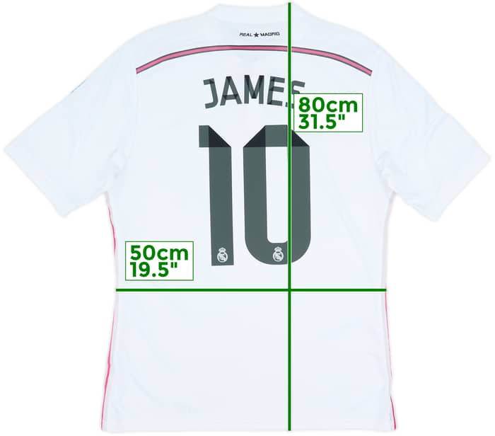 2015-16 Real Madrid Home Shirt James #10 - 6/10 - (L)