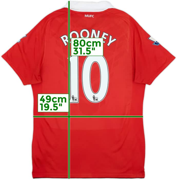 2010-11 Manchester United Home Shirt Rooney #10 - 8/10 - (M)