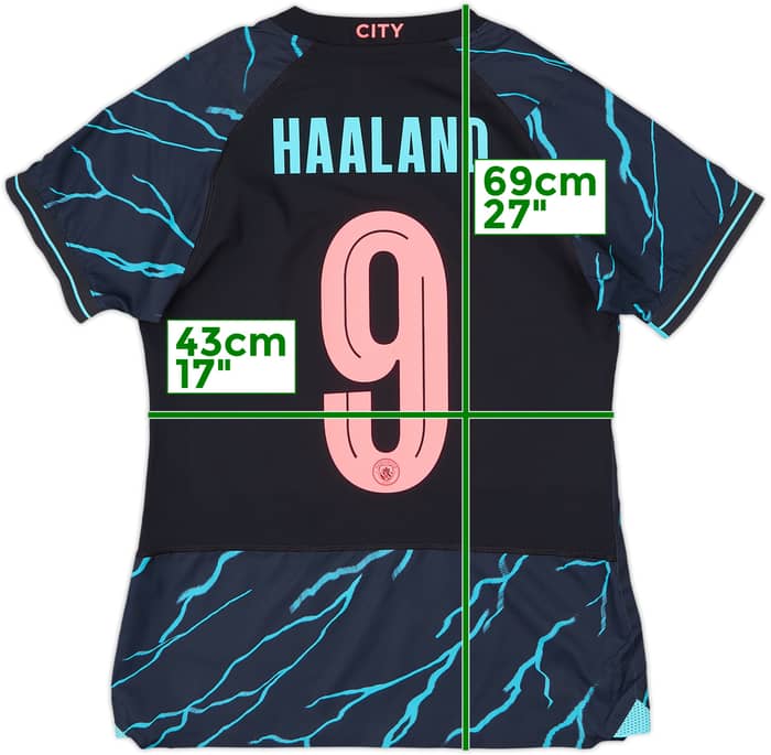 2023-24 Manchester City Authentic Third Shirt Haaland #9 - 9/10 - (Women's S)