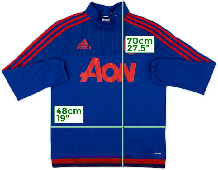 2015-16 Manchester United adidas 1/4 Zip Drill Top - 5/10 - (L.Boys)